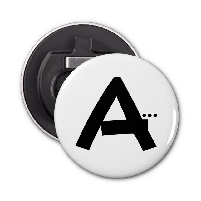 Initial Letter Monogram Button Bottle Opener (Front)