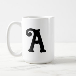 Initial letter monogram customisable present coffee mug