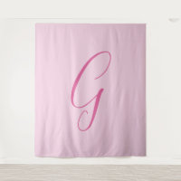 Initial Letter Monogram Light Pink Plain Chic