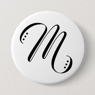 Initial Letter Monogram Modern  7.5 Cm Round Badge
