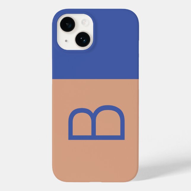 Initial Letter Monogram Modern Colorblock Case-Mate iPhone Case (Back)