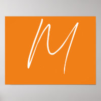 Initial Letter Monogram Modern Style Orange White