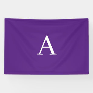 Initial Letter Monogram Modern Style Purple Banner