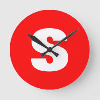 Initial Letter Monogram Modern Style Red White