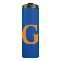 Initial Letter Monogram Modern Stylish Blue Orange