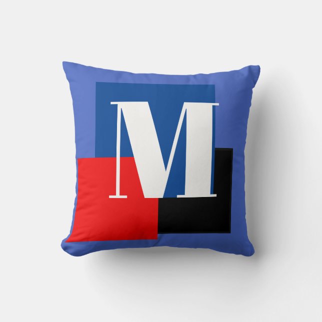 Initial Letter Monogram Modern Stylish Cushion (Front)
