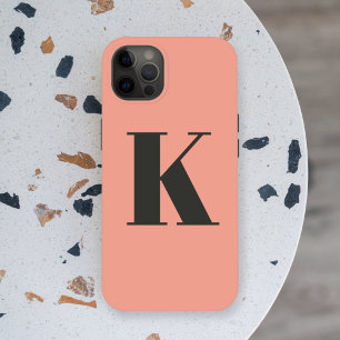 Initial Letter   Monogram Modern Stylish Peach iPhone 15 Case
