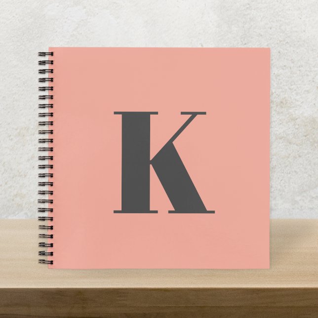 Initial Letter | Monogram Modern Stylish Peach Notebook (Creator Uploaded)