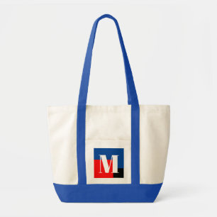 Initial Letter Monogram Modern Stylish Tote Bag