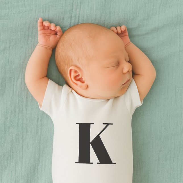 Initial Letter | Monogram Modern Stylish Trendy Baby Bodysuit (Creator Uploaded)