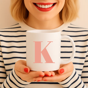 Initial Letter   Monogram Modern Stylish Trendy Coffee Mug