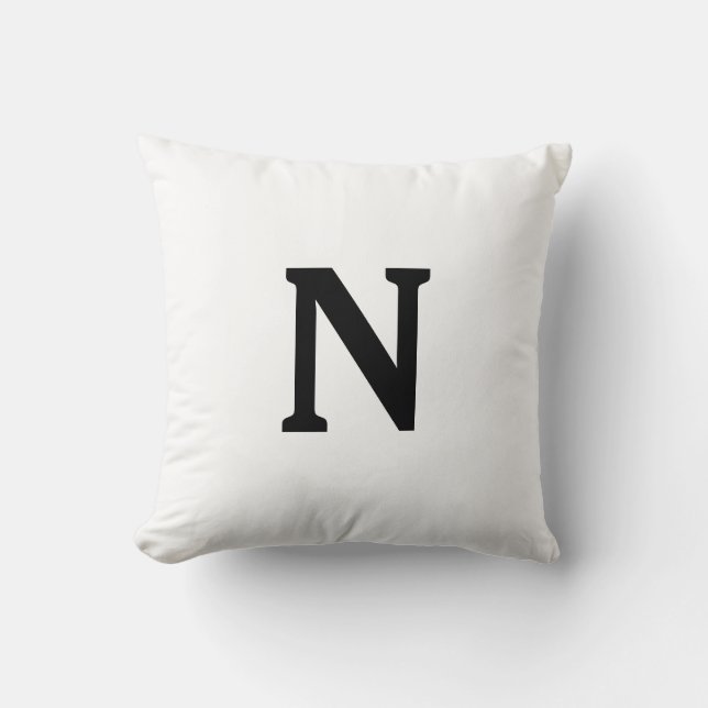 Initial Letter Monogram Modern Stylish Trendy Cushion (Front)