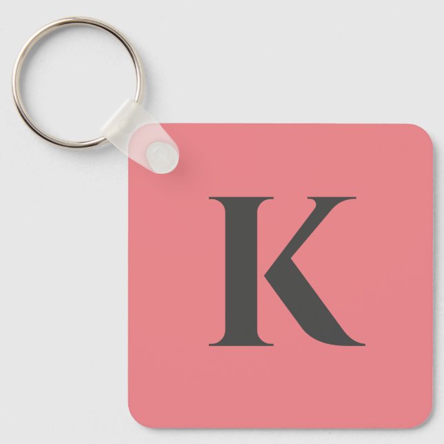 Initial Letter | Monogram Modern Stylish Trendy Key Ring (Front)