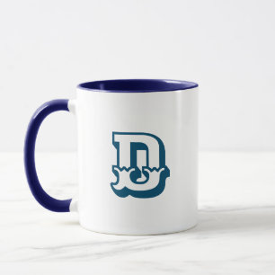 Initial Letter   Monogram Modern Trendy Blue Colou Mug