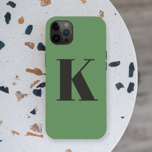 Initial Letter   Monogram Modern Trendy Sage Green iPhone 15 Case