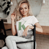 Initial Letter | Monogram Modern Trendy Sage Green