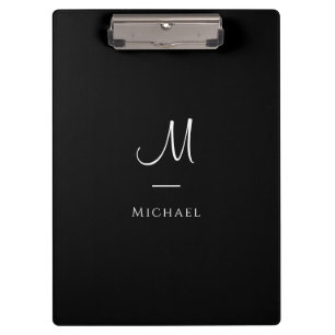 Initial Letter Monogram Name Black White Template Clipboard