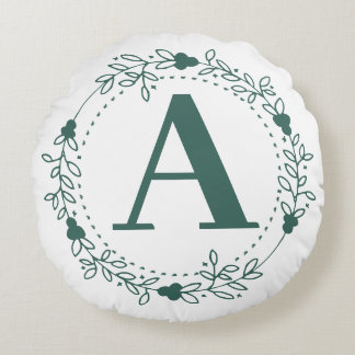 Initial Letter Monogram Personalised Round Cushion