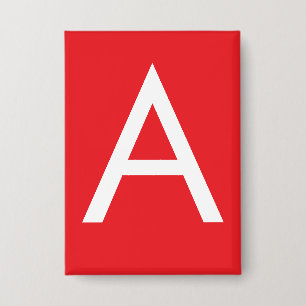 Initial Letter Monogram Red White Plain Modern