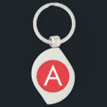 Initial Letter Monogram Red White Plain Modern Key Ring<br><div class="desc">Looking for a beautiful calligraphy with an aesthetic handwriting? This simple,  eye-catching design is for you. This product immediately impresses those who see it. The fine and tasteful design will immediately reflect the quality of your relationship and family.</div>