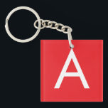 Initial Letter Monogram Red White Plain Modern Key Ring<br><div class="desc">Looking for a beautiful calligraphy with an aesthetic handwriting? This simple,  eye-catching design is for you. This product immediately impresses those who see it. The fine and tasteful design will immediately reflect the quality of your relationship and family.</div>