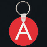 Initial Letter Monogram Red White Plain Modern Key Ring<br><div class="desc">Looking for a beautiful calligraphy with an aesthetic handwriting? This simple,  eye-catching design is for you. This product immediately impresses those who see it. The fine and tasteful design will immediately reflect the quality of your relationship and family.</div>