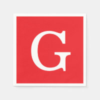 Initial Letter Monogram Red White Plain Simple