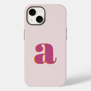 Initial Letter Monogram Simple Modern Pink Case-Mate iPhone 14 Case