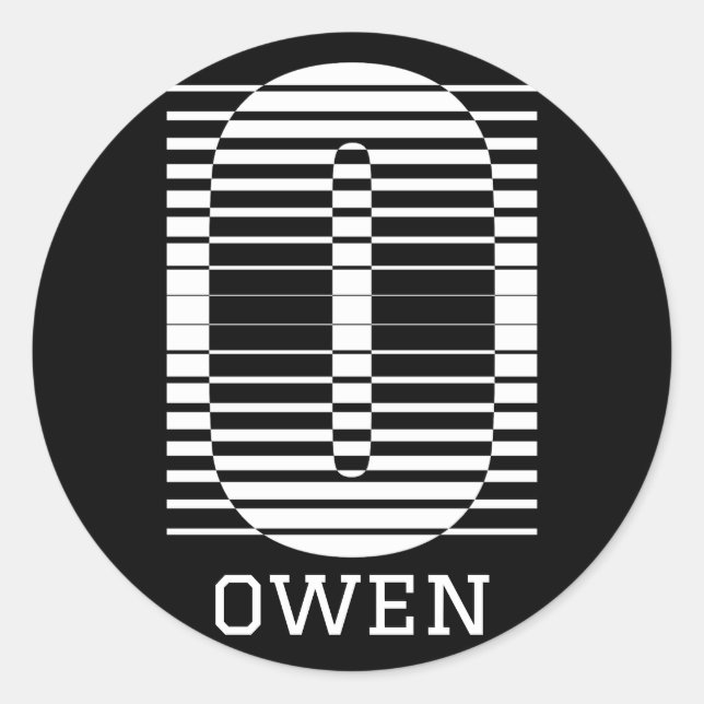 INITIAL LETTER O - ALPHABET NAME O CLASSIC ROUND STICKER (Front)