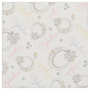 Initial letter O Ophelia custom name fabric