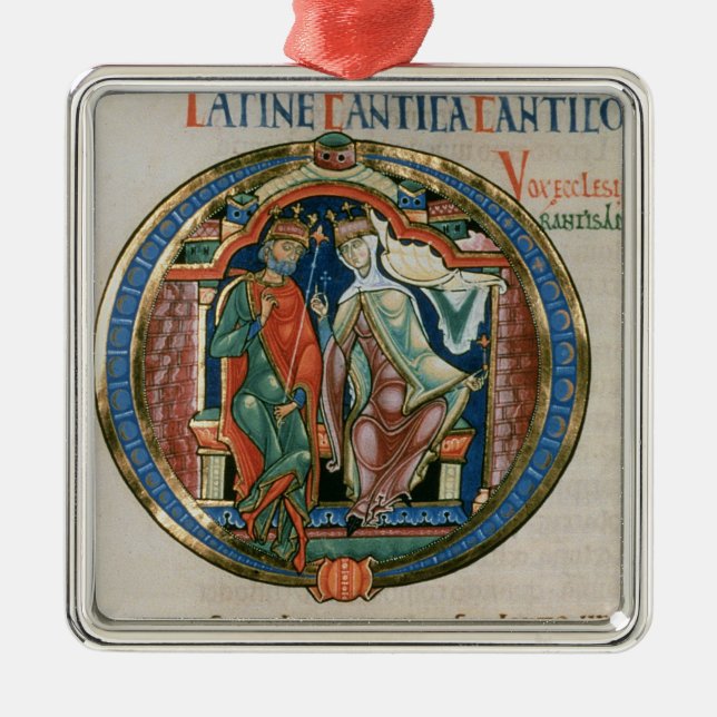 Initial letter 'O' Osculatur me - Let me kiss Metal Ornament (Front)