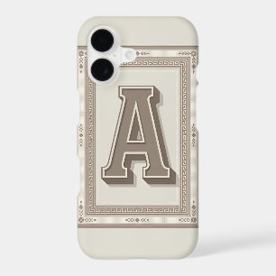 Initial Letter Phone Case Preppy Taupe
