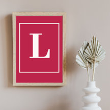 Initial Letter |Pink Monogram Modern Stylis