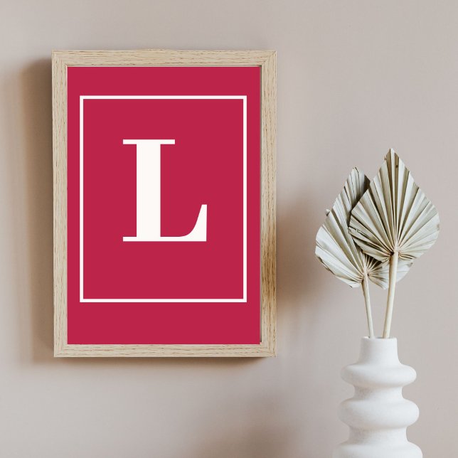 Initial Letter |Pink Monogram Modern Stylis Poster (Creator Uploaded)