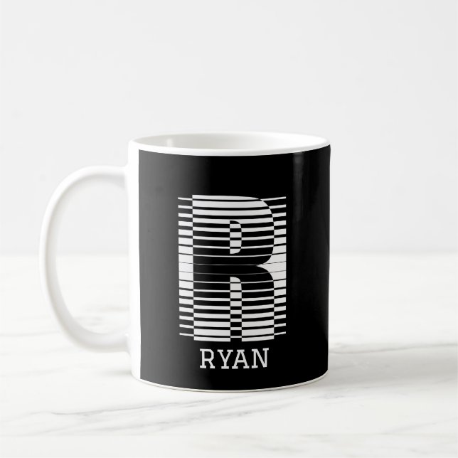 INITIAL LETTER R - ALPHABET NAME R COFFEE MUG (Left)