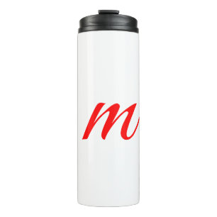 Initial letter red monogram professional modern thermal tumbler