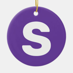Initial Letter   Royal Purple Simple Elegant Ceramic Ornament