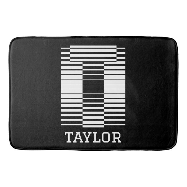 INITIAL LETTER T - ALPHABET NAME T  BATH MAT (Front)