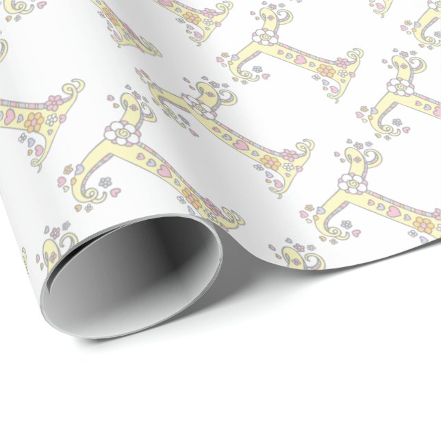 Initial letter T monogram personalised wrap Wrapping Paper (Roll Corner)