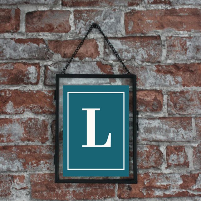 Initial Letter |Teal Monogram Modern Stylis Poster (Creator Uploaded)