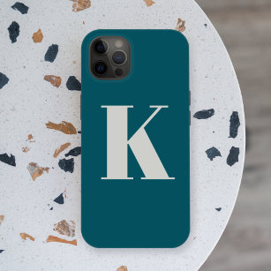 Initial Letter   Teal Monogram Modern Stylish Cool iPhone 15 Case