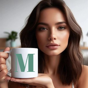 Initial Letter Trendy modern monogran Two-Tone Coffee Mug