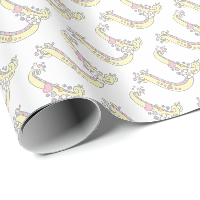 Initial letter U monogram personalised wrap Wrapping Paper (Roll Corner)