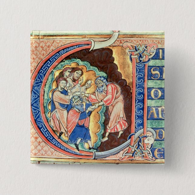 Initial Letter 'V'  Visio Abdie 15 Cm Square Badge (Front)