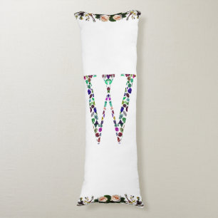 Initial Letter W Gemstone Design Body Cushion