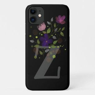Initial Letter Z Plus Floral Design iPhone 11 Case