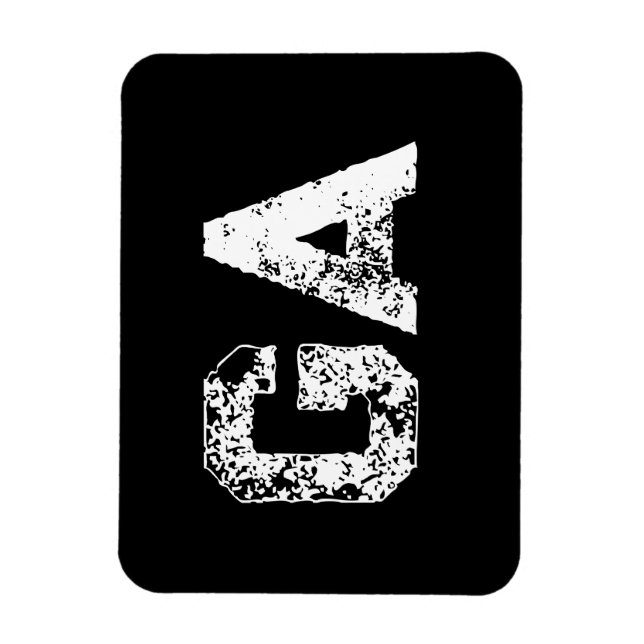 Initial Letters Monogram Black White Plain Simple Magnet (Vertical)