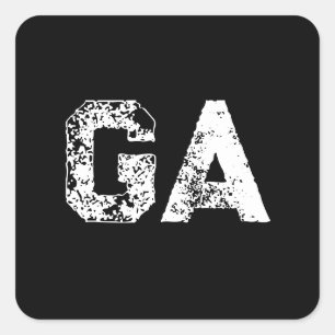 Initial Letters Monogram Black White Plain Simple Square Sticker