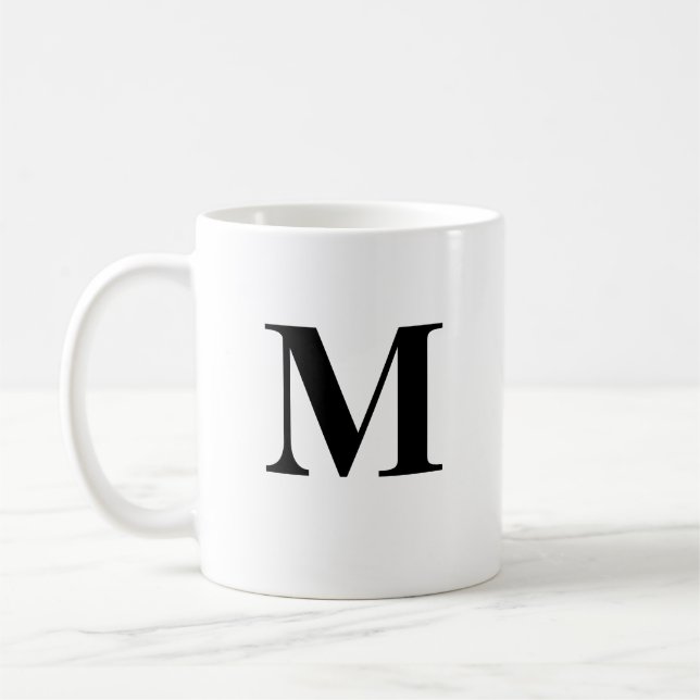 Initial M & Personalised Name Coffee Mug (Left)