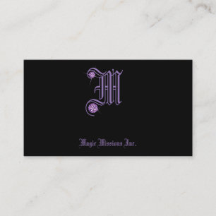 Initial M Purple Rhinestone Jewelers Business Card